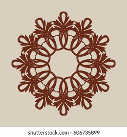 Geometric ornament. The template pattern for decorative round panel. A picture suitable for paper cutting, printing, laser cutting or engraving wood, metal, stencil manufacturing