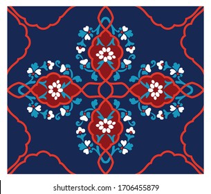 Geometric Ornament. Traditional Islamic Design. Mosque decoration element. Traditional Islamic Template with Floral ornament