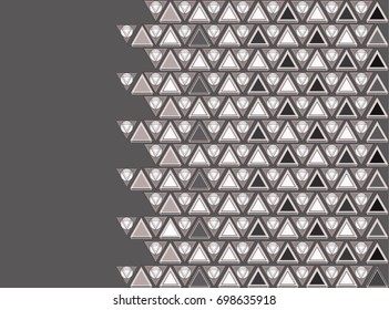 Geometric ornament triangles on a black background. Vector.