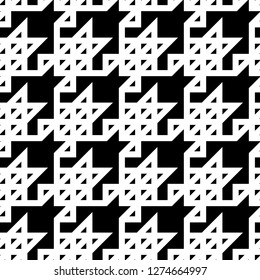 Geometric ornament. Triangles, polygons pattern. Triangular figures, shapes backdrop. Modern wallpaper. Geometrical background. Mosaic motif. Seamless abstract. Digital paper, textile print