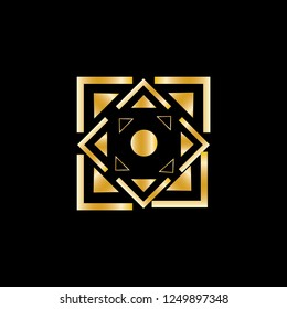 Geometric ornament vector, Vector business logo. Linear business emblem