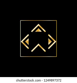 Geometric ornament vector, Vector business logo. Linear business emblem