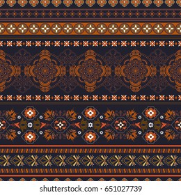 Geometric ornament for weaving, knitting, embroidery, wallpaper, cards, textile. Ethnic pattern. Border ornament