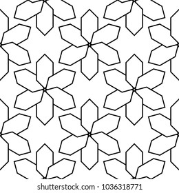Geometric ornament. White and black seamless pattern for web, textile and wallpapers