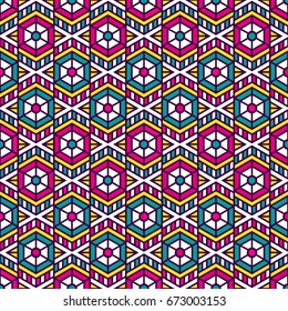 Geometric ornamental African ethnic seamless pattern. Vector