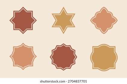 Geometric ornamental islamic shape set