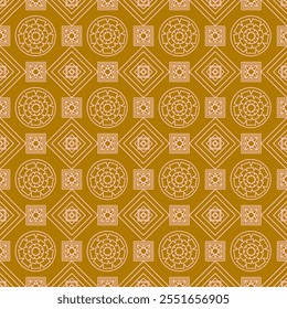 Geometric ornamental pattern in gold and white