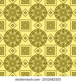 Geometric ornamental pattern suitable for batik fabric design with seamless pattern