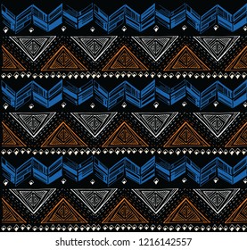 Geometric ornamental pattern,ethnic tribal print for fabric. Traditional texture. - Vector
