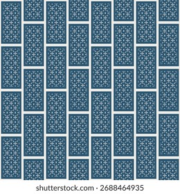 Geometric Ornamental Rectangle Tile Surface Seamless Pattern Design