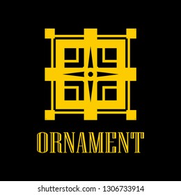 Geometric ornamental retro vintage art deco logo for design and decoration. Vintage retro ornamental deco art design. Retro art for beautiful design.