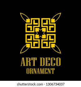 Geometric ornamental retro vintage art deco logo for design and decoration. Vintage retro ornamental deco art design. Retro art for beautiful design.