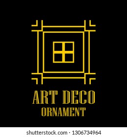 Geometric ornamental retro vintage art deco logo for design and decoration. Vintage retro ornamental deco art design. Retro art for beautiful design.