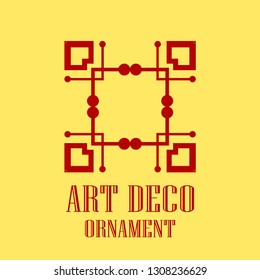 Geometric ornamental retro vintage art deco logo for design and decoration. Vintage retro ornamental deco art design. Retro art for beautiful design.