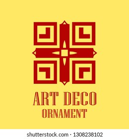 Geometric ornamental retro vintage art deco logo for design and decoration. Vintage retro ornamental deco art design. Retro art for beautiful design.