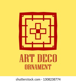 Geometric ornamental retro vintage art deco logo for design and decoration. Vintage retro ornamental deco art design. Retro art for beautiful design.