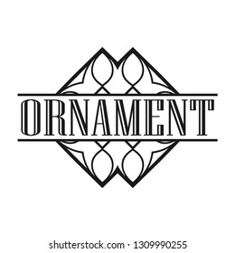 Geometric ornamental retro vintage art deco ornament, logo, badge, border frame for design and decoration. Vintage retro ornamental deco art design for logo, frame, border and badge. Retro art design.