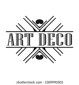 Geometric ornamental retro vintage art deco ornament, logo, badge, border frame for design and decoration. Vintage retro ornamental deco art design for logo, frame, border and badge. Retro art design.