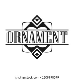 Geometric ornamental retro vintage art deco ornament, logo, badge, border frame for design and decoration. Vintage retro ornamental deco art design for logo, frame, border and badge. Retro art design.