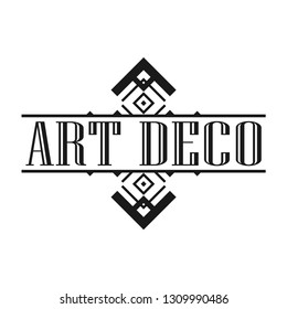 Geometric ornamental retro vintage art deco ornament, logo, badge, border frame for design and decoration. Vintage retro ornamental deco art design for logo, frame, border and badge. Retro art design.