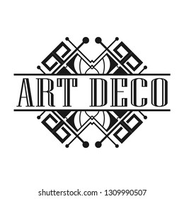Geometric ornamental retro vintage art deco ornament, logo, badge, border frame for design and decoration. Vintage retro ornamental deco art design for logo, frame, border and badge. Retro art design.