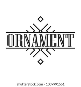 Geometric ornamental retro vintage art deco ornament, logo, badge, border frame for design and decoration. Vintage retro ornamental deco art design for logo, frame, border and badge. Retro art design.