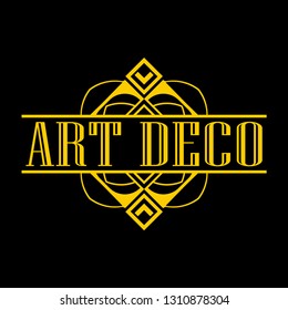 Geometric ornamental retro vintage art deco ornament, logo, badge, border frame for design and decoration. Vintage retro ornamental deco art design for logo, frame, border and badge. Retro art design.