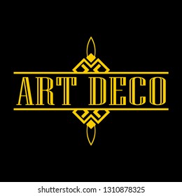 Geometric ornamental retro vintage art deco ornament, logo, badge, border frame for design and decoration. Vintage retro ornamental deco art design for logo, frame, border and badge. Retro art design.