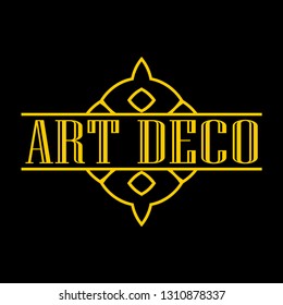 Geometric ornamental retro vintage art deco ornament, logo, badge, border frame for design and decoration. Vintage retro ornamental deco art design for logo, frame, border and badge. Retro art design.