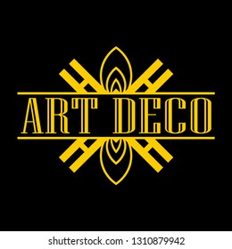 Geometric ornamental retro vintage art deco ornament, logo, badge, border frame for design and decoration. Vintage retro ornamental deco art design for logo, frame, border and badge. Retro art design.