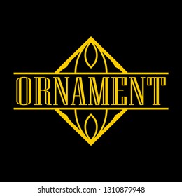 Geometric ornamental retro vintage art deco ornament, logo, badge, border frame for design and decoration. Vintage retro ornamental deco art design for logo, frame, border and badge. Retro art design.