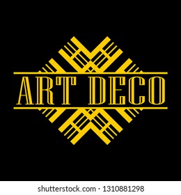 Geometric ornamental retro vintage art deco ornament, logo, badge, border frame for design and decoration. Vintage retro ornamental deco art design for logo, frame, border and badge. Retro art design.