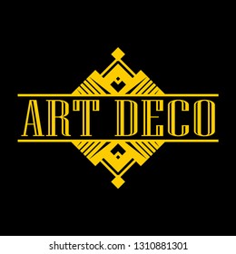 Geometric ornamental retro vintage art deco ornament, logo, badge, border frame for design and decoration. Vintage retro ornamental deco art design for logo, frame, border and badge. Retro art design.