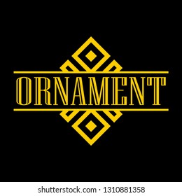 Geometric ornamental retro vintage art deco ornament, logo, badge, border frame for design and decoration. Vintage retro ornamental deco art design for logo, frame, border and badge. Retro art design.
