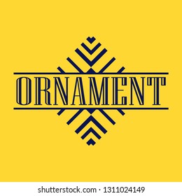 Geometric ornamental retro vintage art deco ornament, logo, badge, border frame for design and decoration. Vintage retro ornamental deco art design for logo, frame, border and badge. Retro art design.