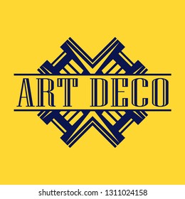 Geometric ornamental retro vintage art deco ornament, logo, badge, border frame for design and decoration. Vintage retro ornamental deco art design for logo, frame, border and badge. Retro art design.