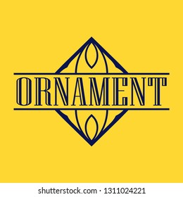 Geometric ornamental retro vintage art deco ornament, logo, badge, border frame for design and decoration. Vintage retro ornamental deco art design for logo, frame, border and badge. Retro art design.