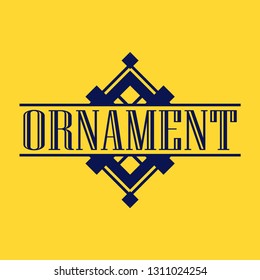 Geometric ornamental retro vintage art deco ornament, logo, badge, border frame for design and decoration. Vintage retro ornamental deco art design for logo, frame, border and badge. Retro art design.