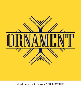 Geometric ornamental retro vintage art deco ornament, logo, badge, border frame for design and decoration. Vintage retro ornamental deco art design for logo, frame, border and badge. Retro art design.