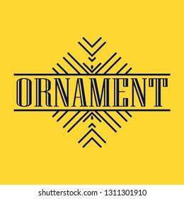 Geometric ornamental retro vintage art deco ornament, logo, badge, border frame for design and decoration. Vintage retro ornamental deco art design for logo, frame, border and badge. Retro art design.