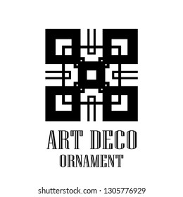 Geometric ornamental retro vintage deco art logo for design and decoration. Vintage retro ornamental art deco design. Retro art for beautiful design.