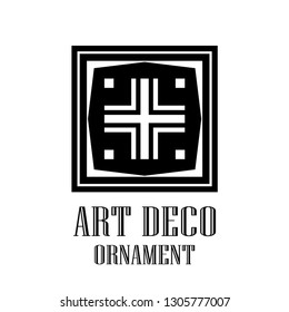 Geometric ornamental retro vintage deco art logo for design and decoration. Vintage retro ornamental art deco design. Retro art for beautiful design.