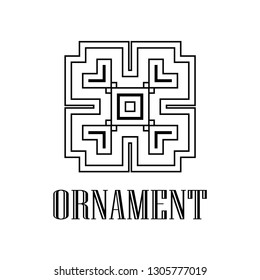 Geometric ornamental retro vintage deco art logo for design and decoration. Vintage retro ornamental art deco design. Retro art for beautiful design.