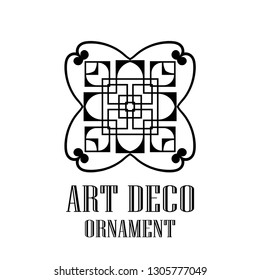 Geometric ornamental retro vintage deco art logo for design and decoration. Vintage retro ornamental art deco design. Retro art for beautiful design.