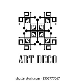 Geometric ornamental retro vintage deco art logo for design and decoration. Vintage retro ornamental art deco design. Retro art for beautiful design.