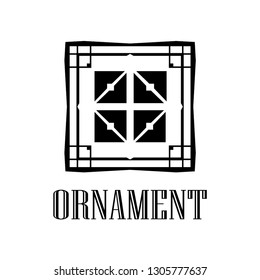 Geometric ornamental retro vintage deco art logo for design and decoration. Vintage retro ornamental art deco design. Retro art for beautiful design.