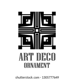 Geometric ornamental retro vintage deco art logo for design and decoration. Vintage retro ornamental art deco design. Retro art for beautiful design.