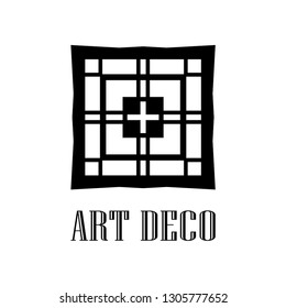 Geometric ornamental retro vintage deco art logo for design and decoration. Vintage retro ornamental art deco design. Retro art for beautiful design.