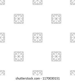 Geometric, ornamental seamless pattern. Ethnic pattern of rectangle, square, triangle on white background.