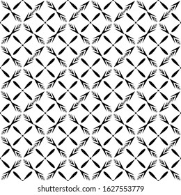 Geometric ornamental with square of arrows seamless pattern. Abstract background design. Modern stylish texture. Monochrome template for prints, textiles, wrapping, wallpaper. Vector illustration